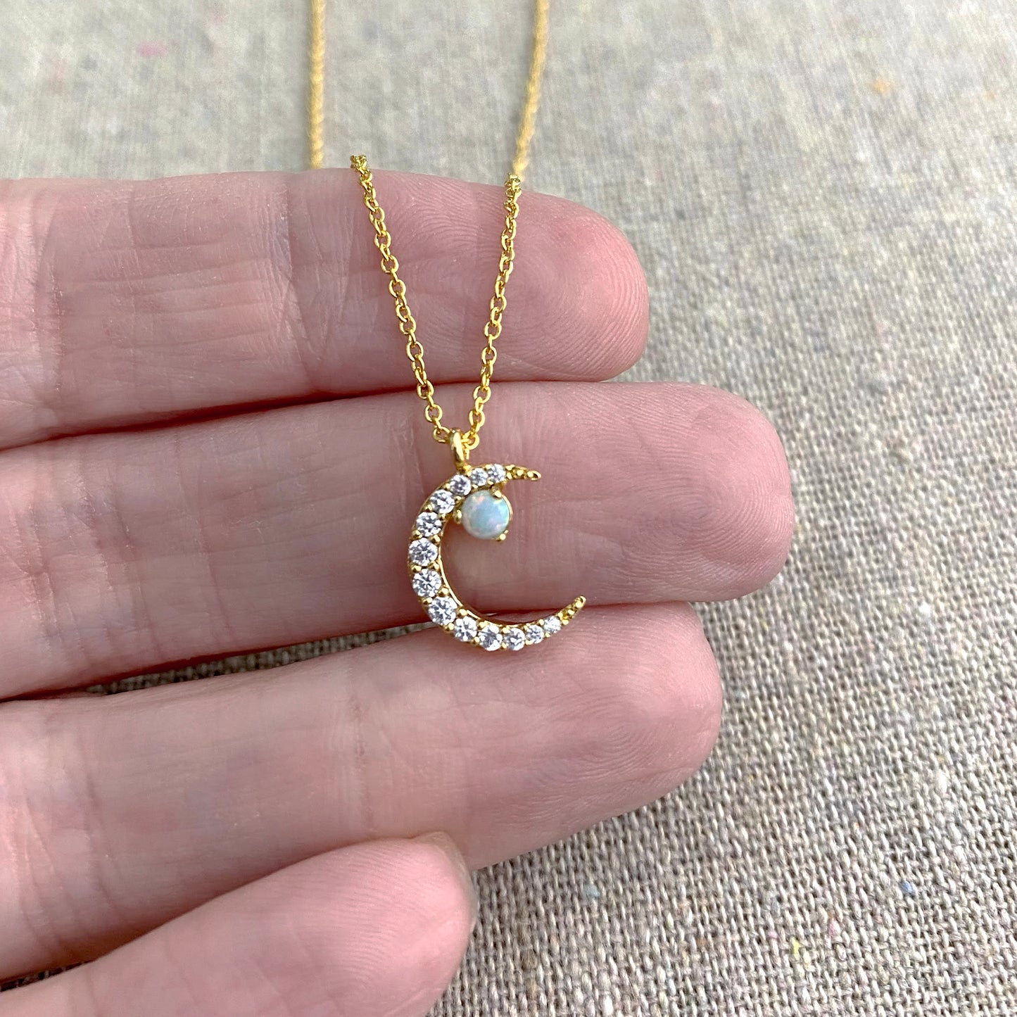 Moon Pave the Way Necklace