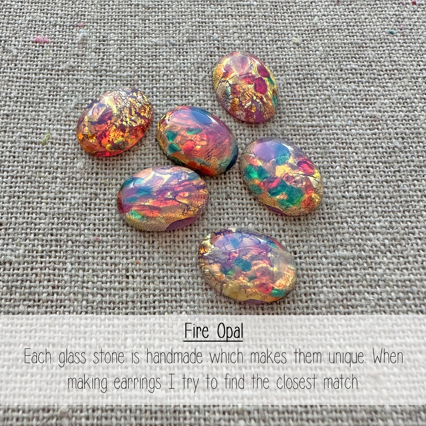 Fire Opal Crown Post Earrings • Medium Oval