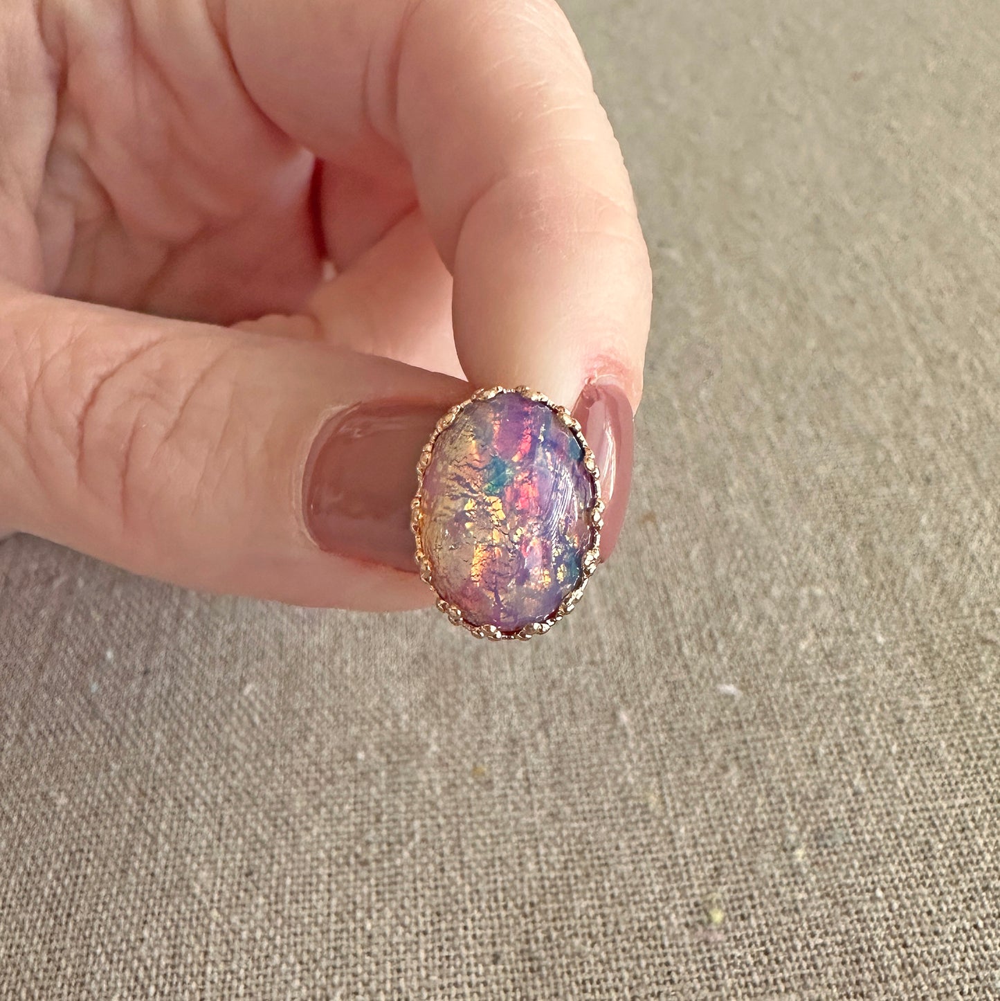 Fire Opal Crown Post Earrings • Medium Oval