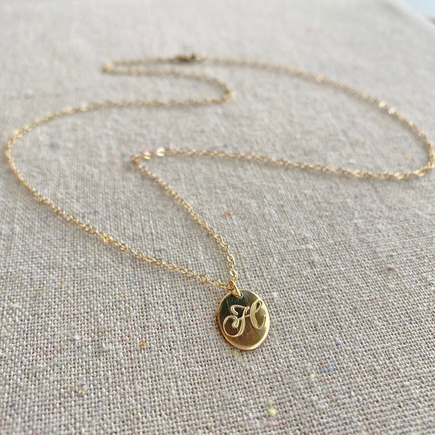 Oval Initial Pendant Necklace