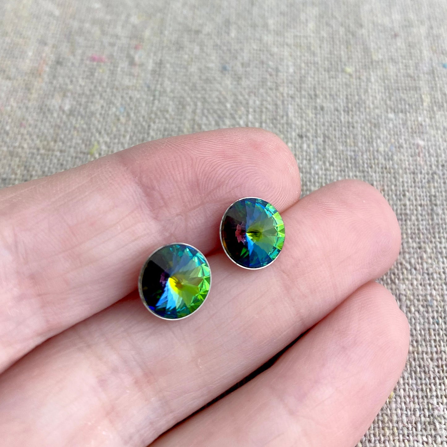 Rivoli Invisible Earrings • 8mm