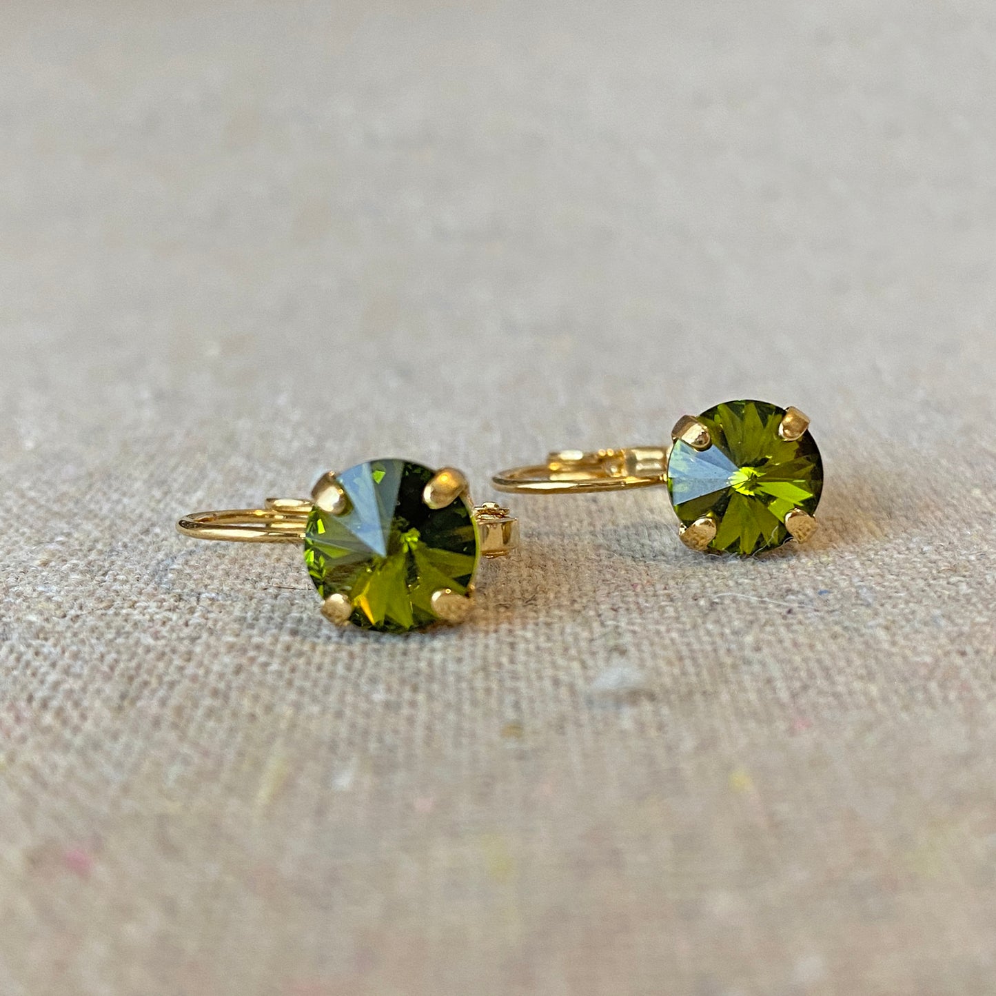 Rivoli Leverback Earrings • 8mm