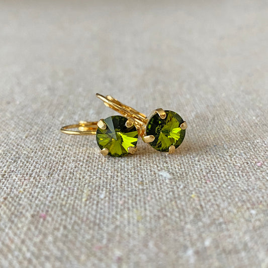 Rivoli Leverback Earrings • 8mm