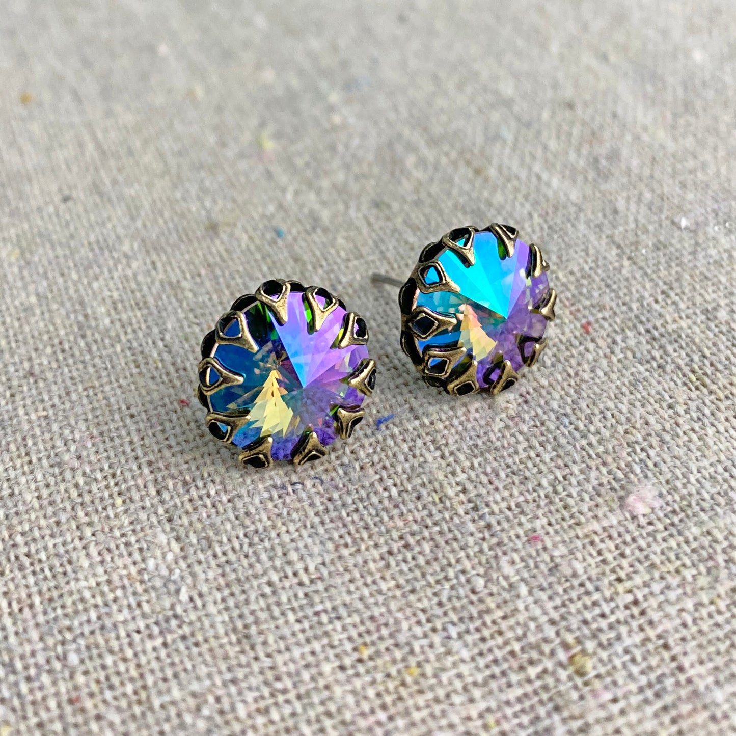 Rivoli Gothic Crown Post Earrings • 12mm