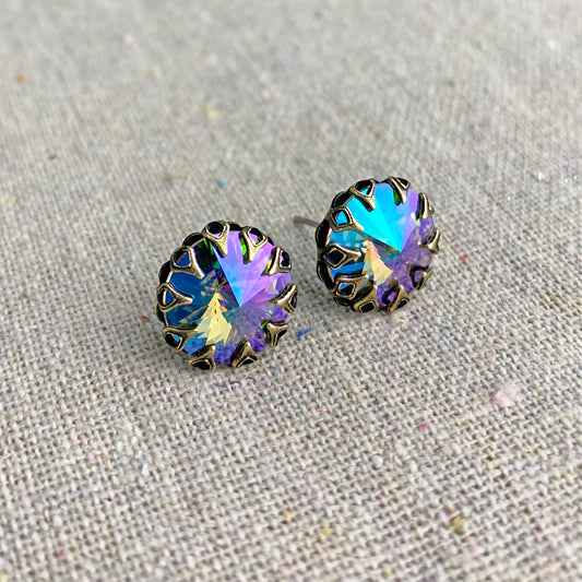 Rivoli Gothic Crown Post Earrings • 12mm