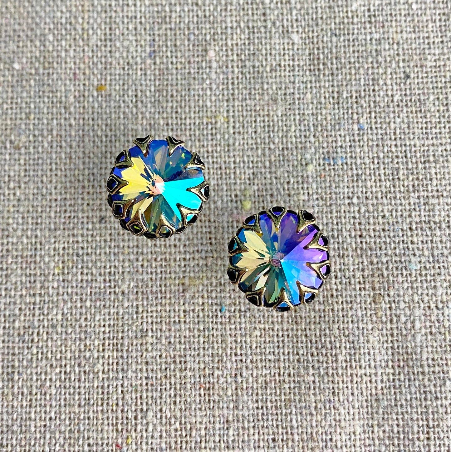 Rivoli Gothic Crown Post Earrings • 12mm