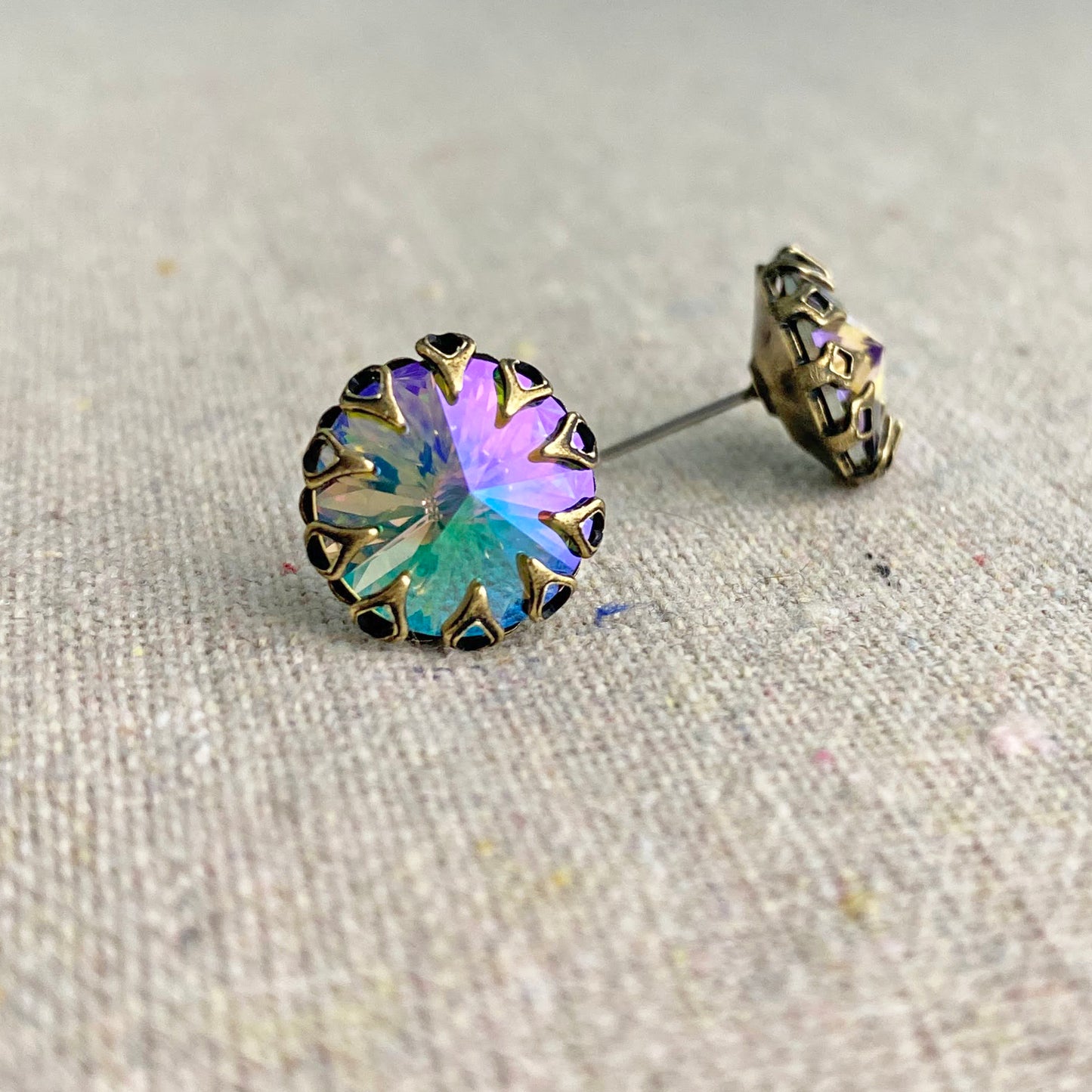 Rivoli Gothic Crown Post Earrings • 12mm