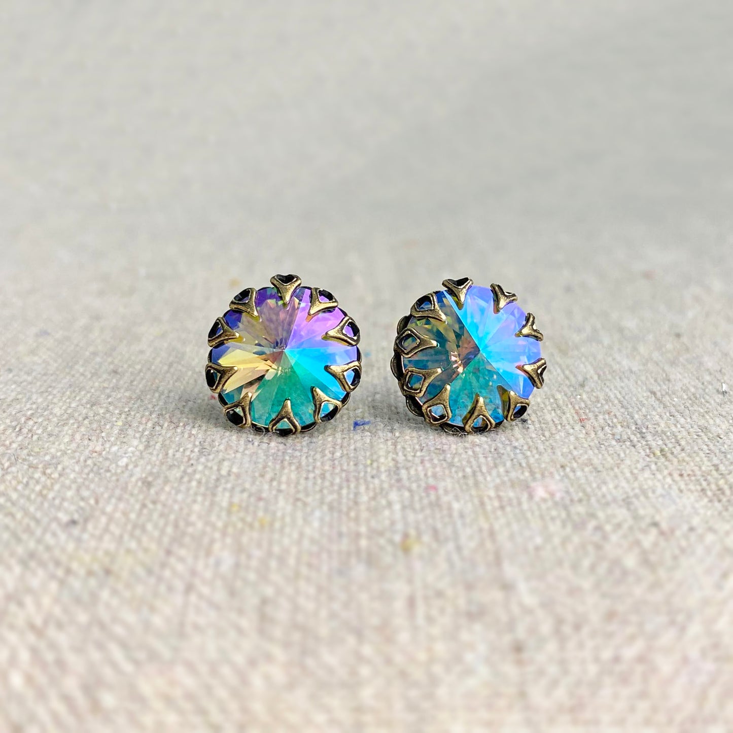 Rivoli Gothic Crown Post Earrings • 12mm