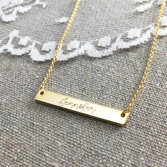 Nameplate Bar Necklace Heatherly Jewelry