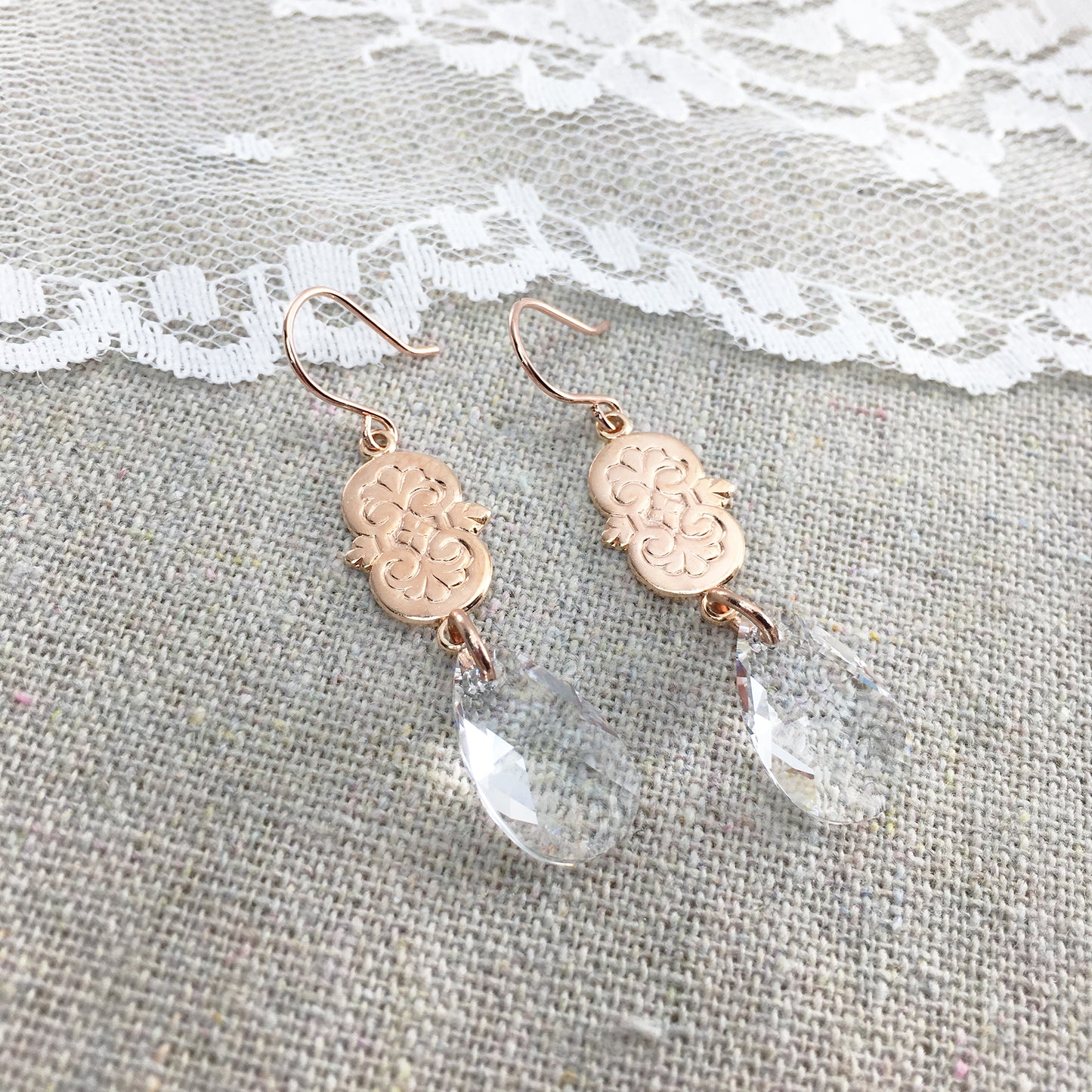 Scrollwork Teardrop Earrings