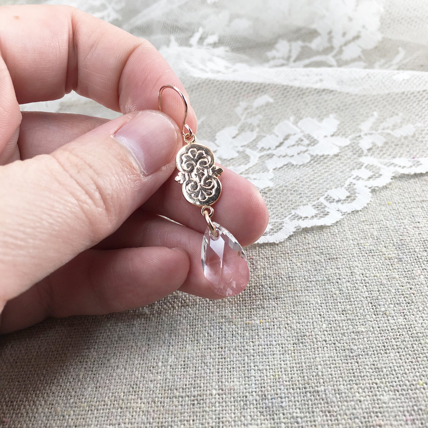 Scrollwork Teardrop Earrings