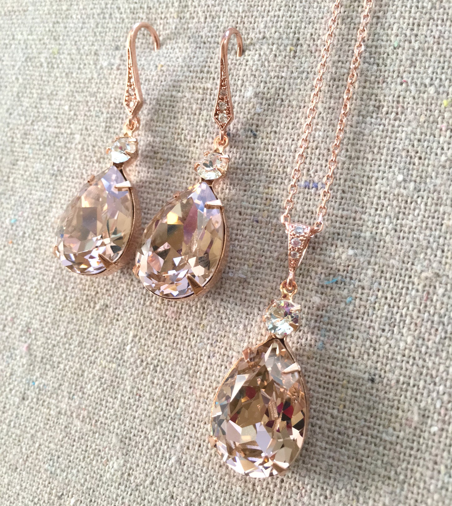 Pear Double Earrings & Necklace Set