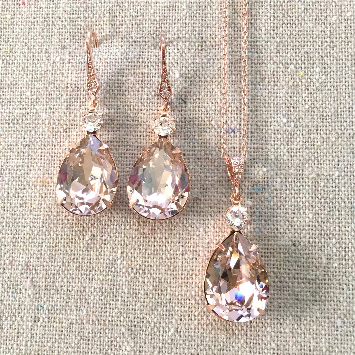 Pear Double Earrings & Necklace Set