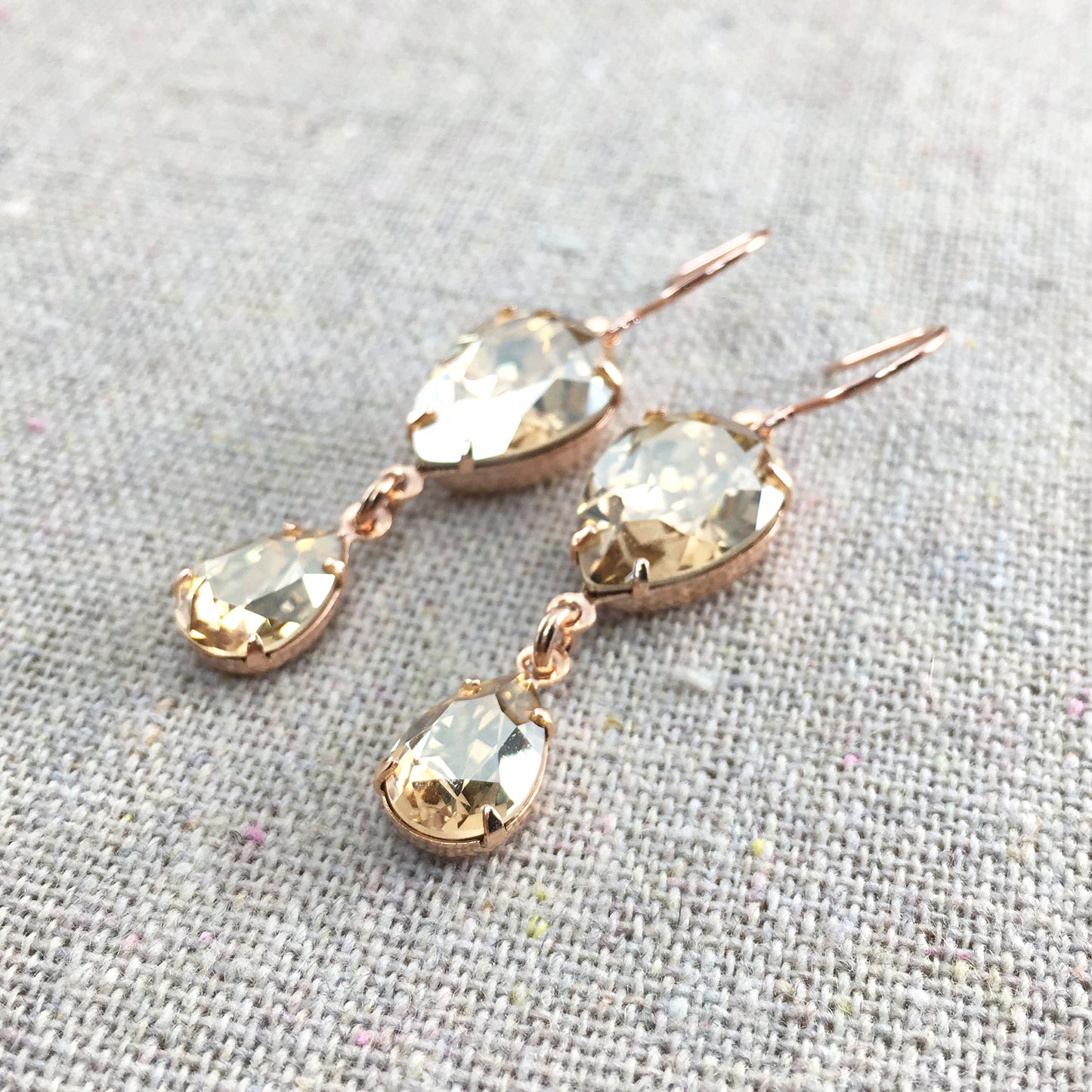 Double Pear Dangling Earrings