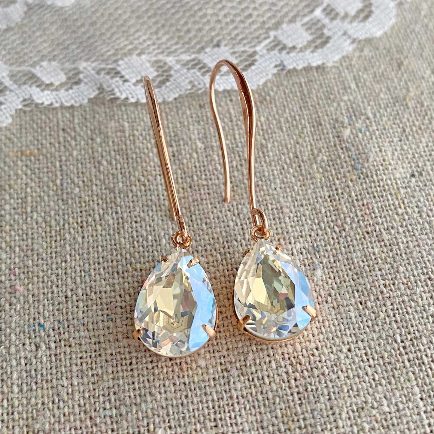 Pear Long Dangling Earrings