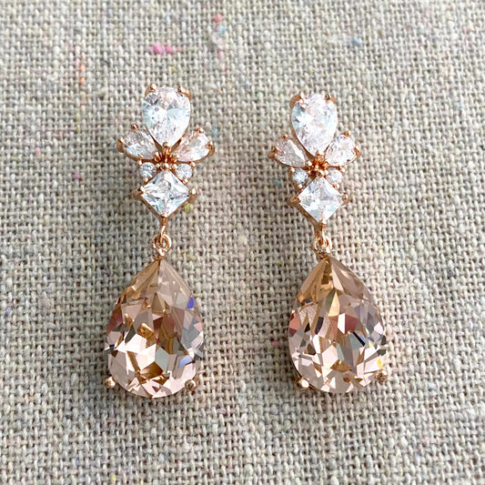 Pear Royal Dangling Post Earrings