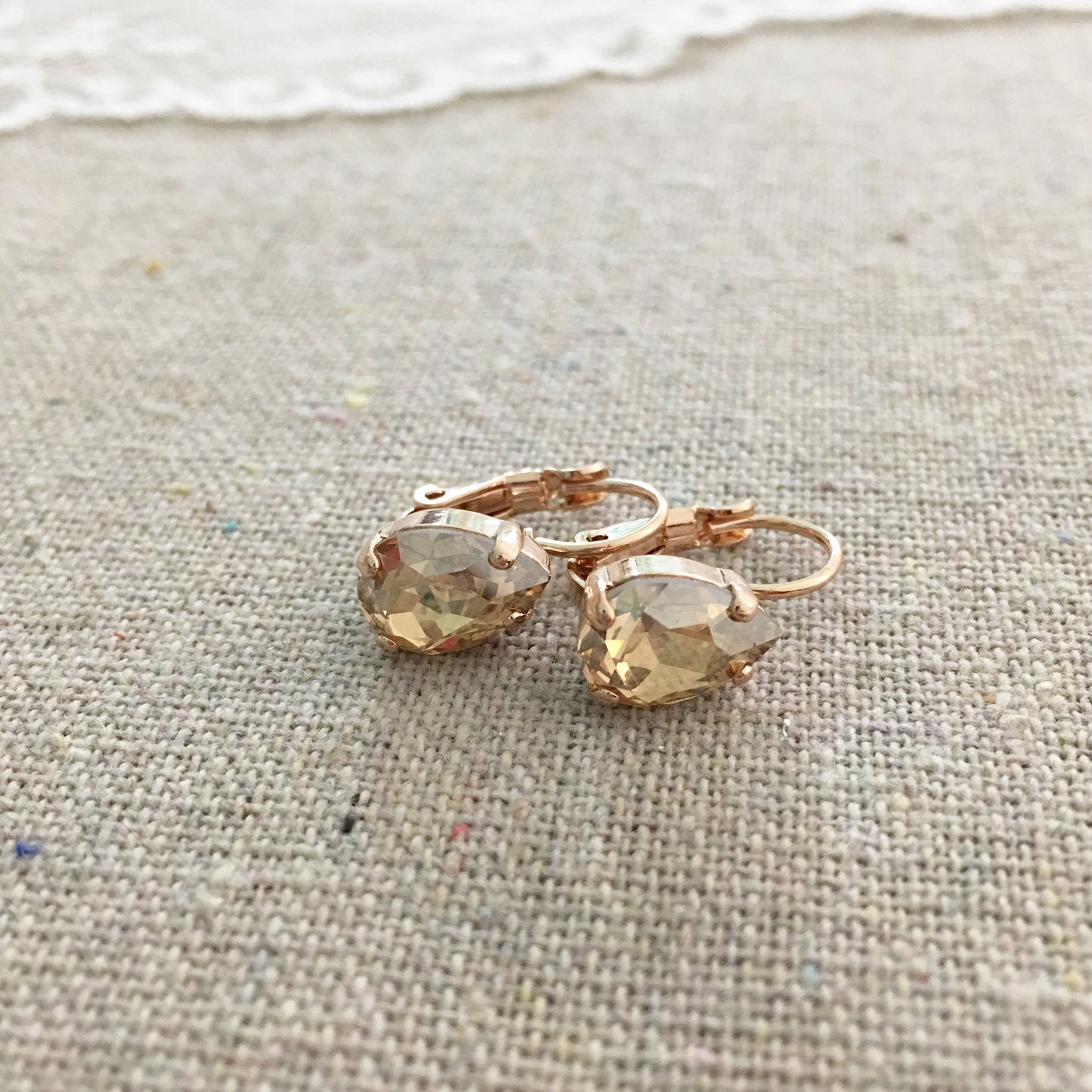 Tiny Pear Leverback Earrings
