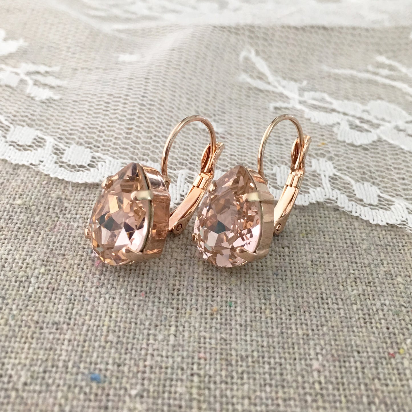 Medium Pear Leverback Earrings