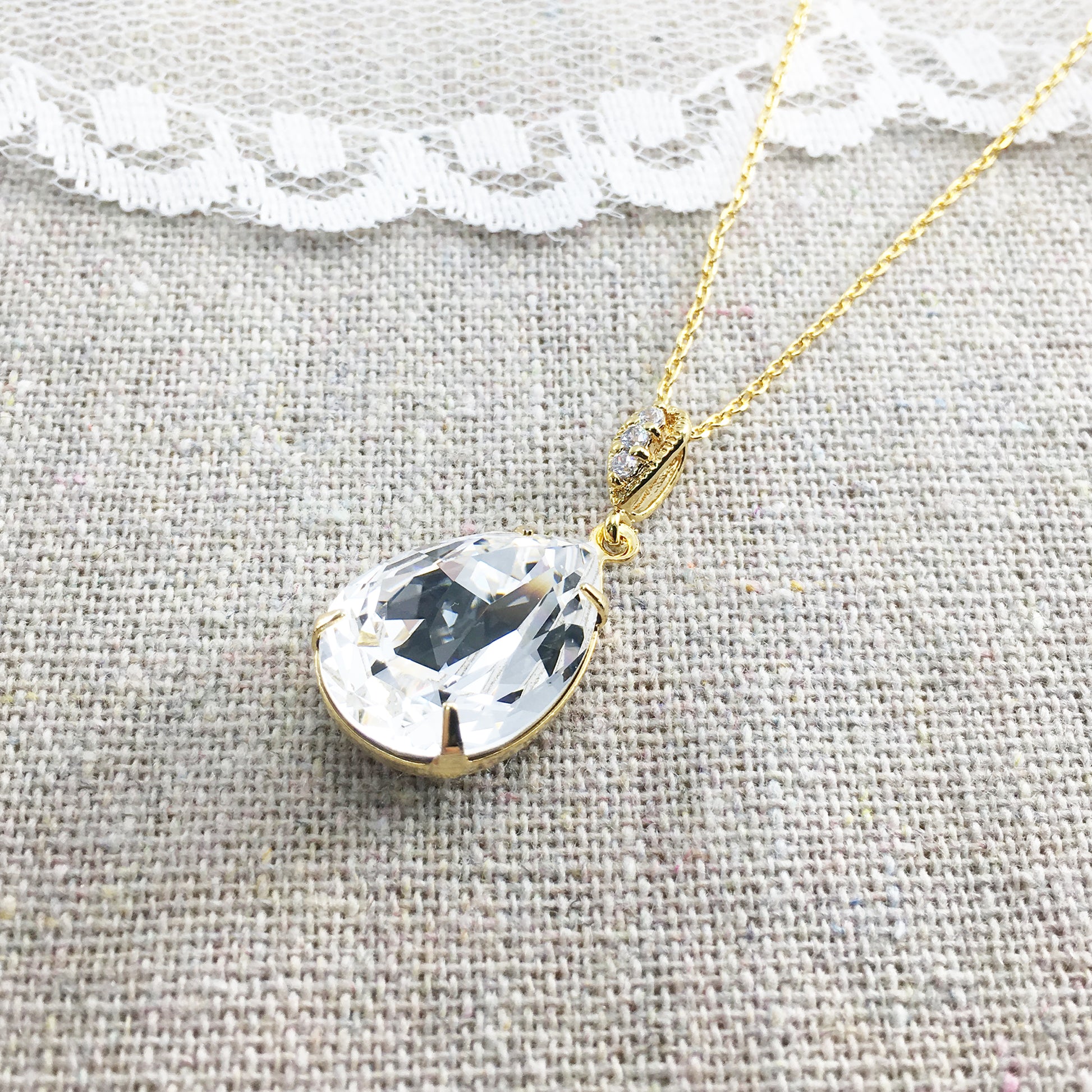 swarovski crystal pendant bridal necklace