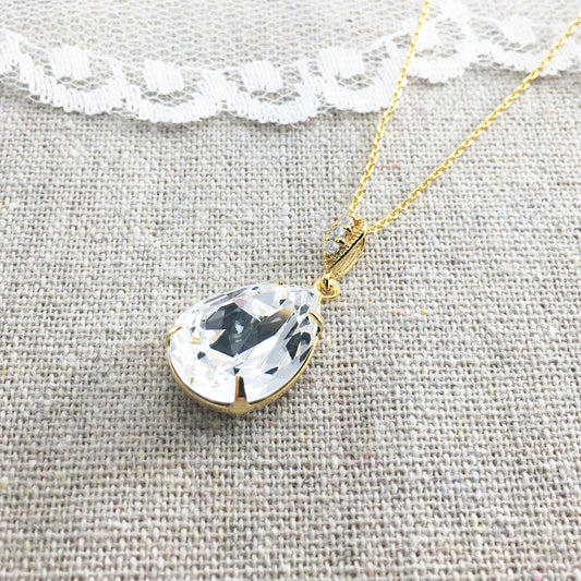 swarovski crystal pendant bridal necklace