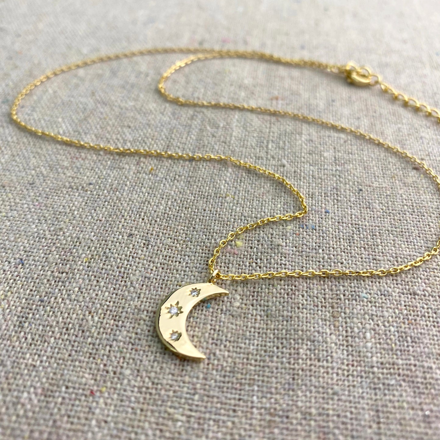 Trifecta Twinkle Necklace • Crescent Moon