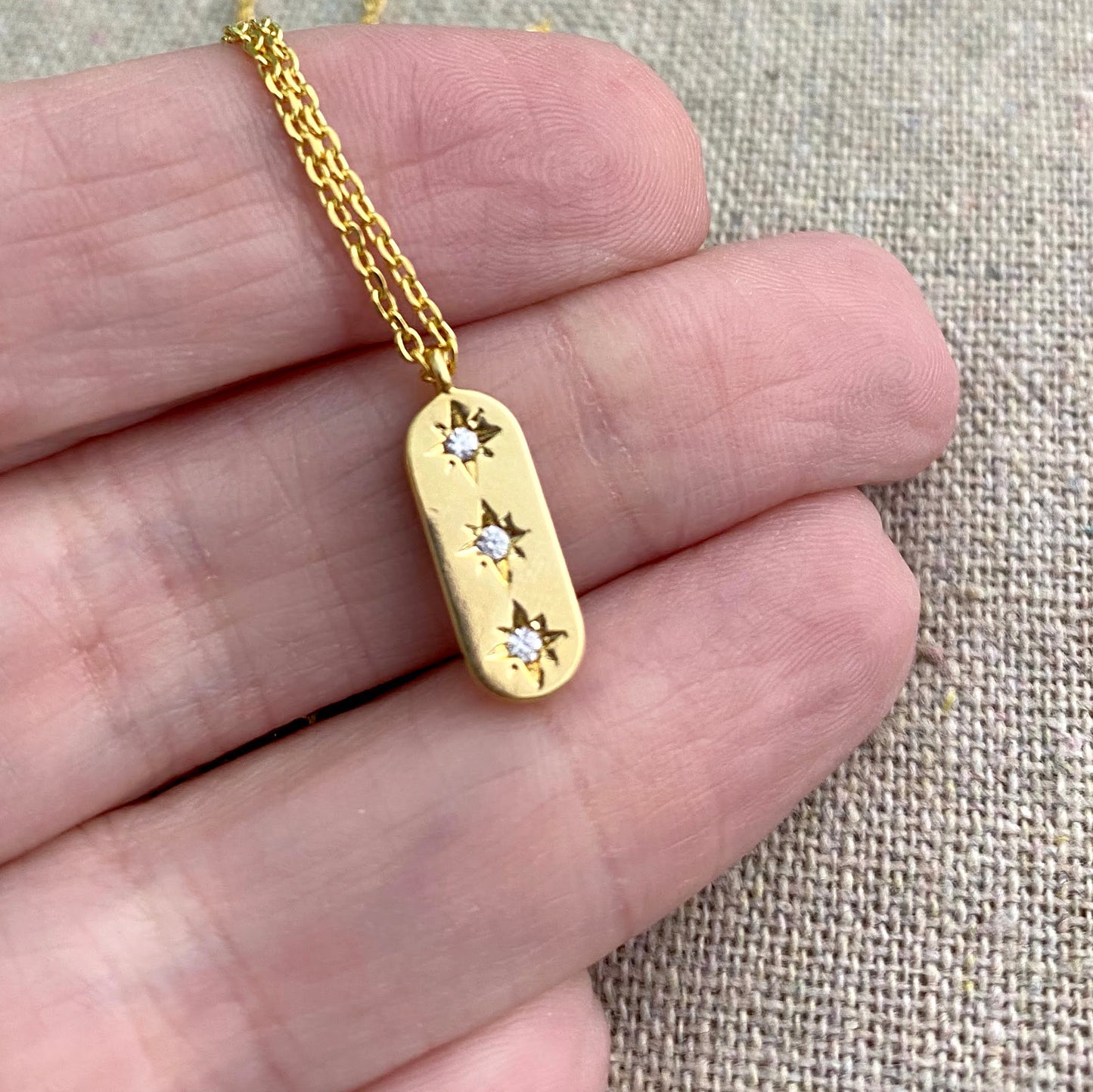 Trifecta Twinkle Necklace • Vertical Bar