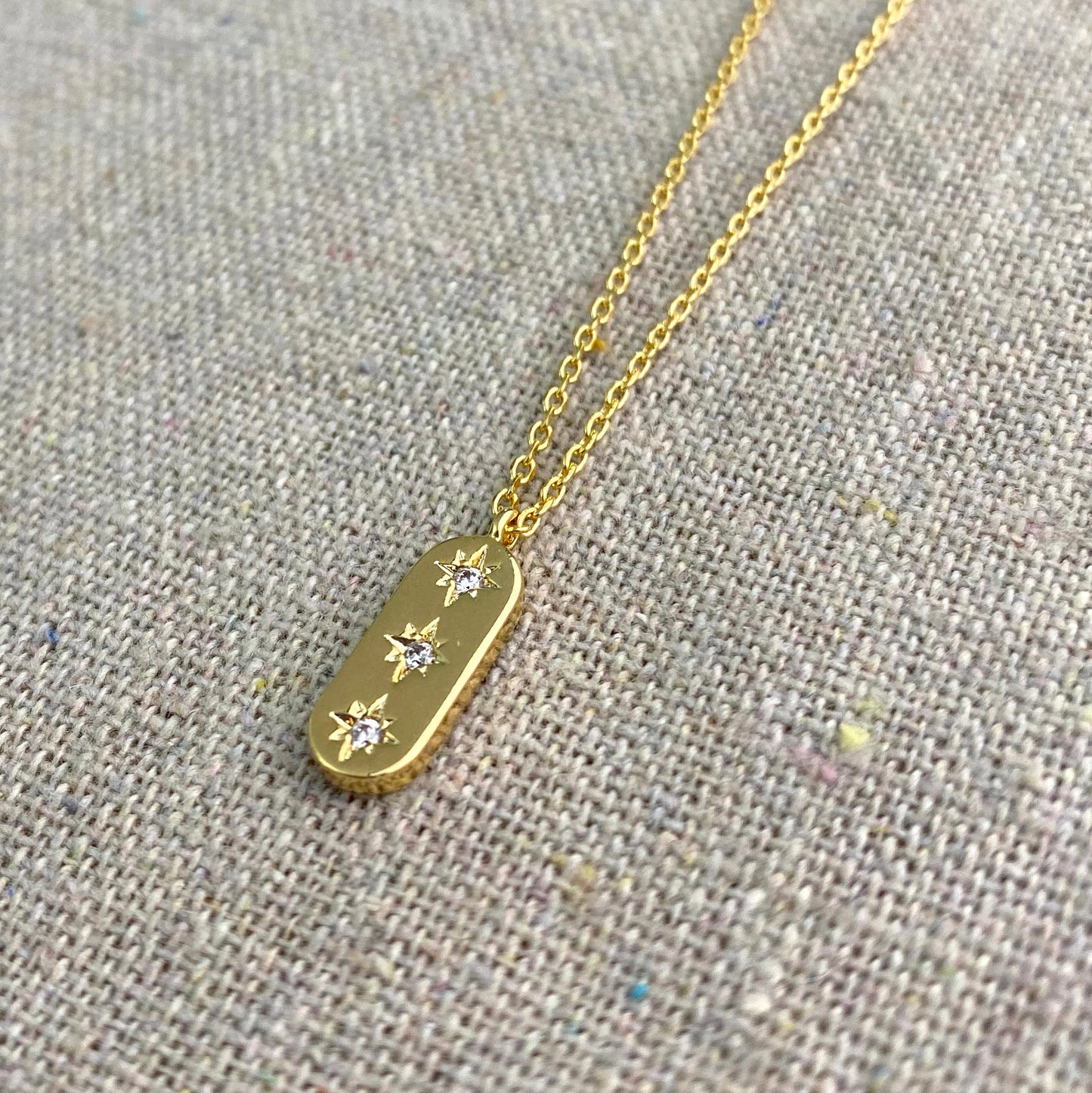 Trifecta Twinkle Necklace • Vertical Bar