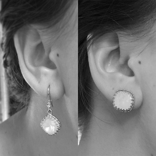 Large Cushion Crown Pavé Dangling Earrings