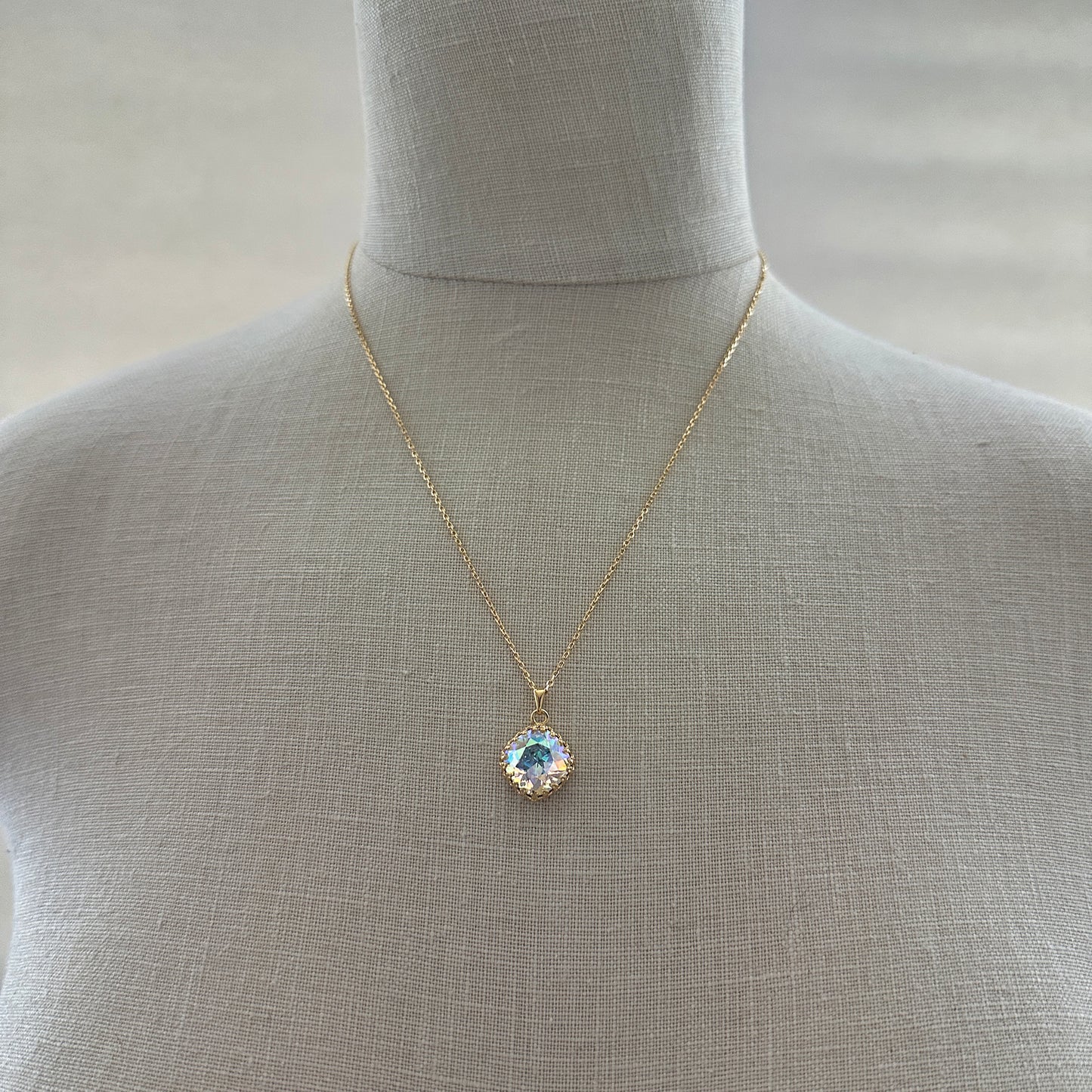 Large Cushion Crown Necklace