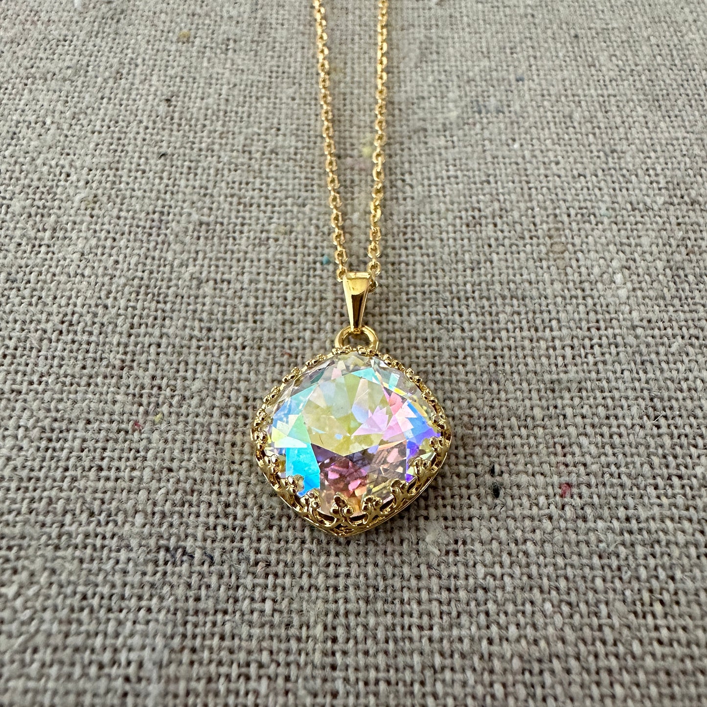 Large Cushion Crown Necklace