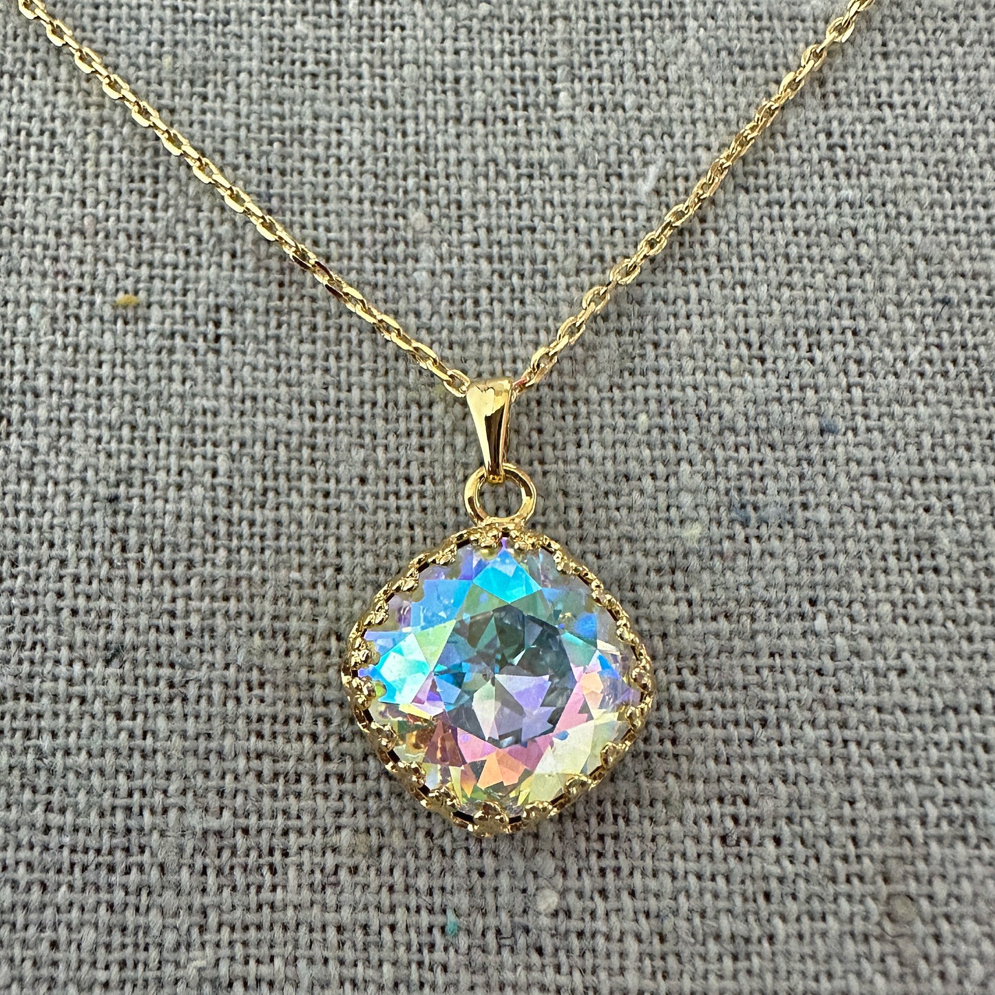Large Cushion Crown Necklace