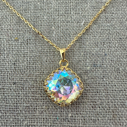 Large Cushion Crown Necklace