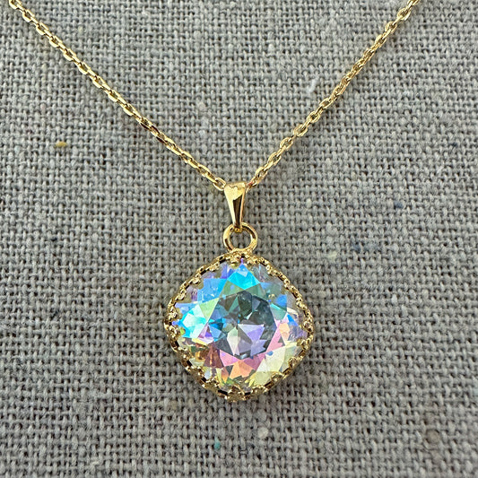 Large Cushion Crown Necklace