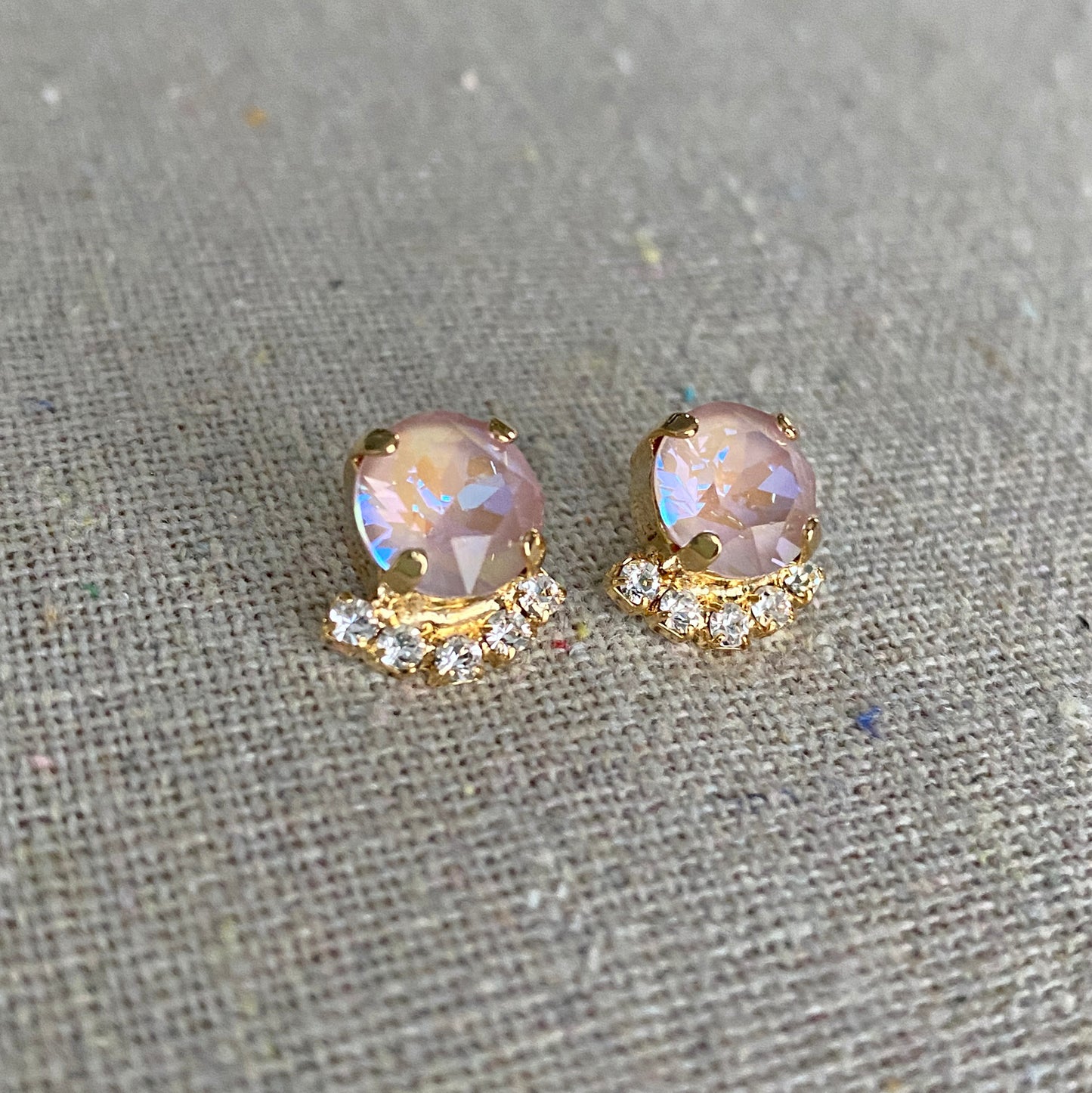Diamante Half Halo Post Earrings