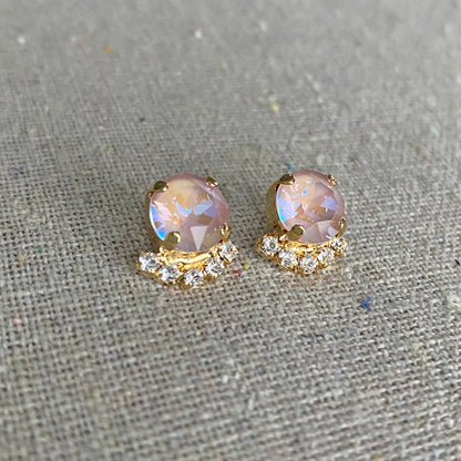 Diamante Half Halo Post Earrings