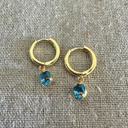 Diamante Huggie Hoops • 6mm