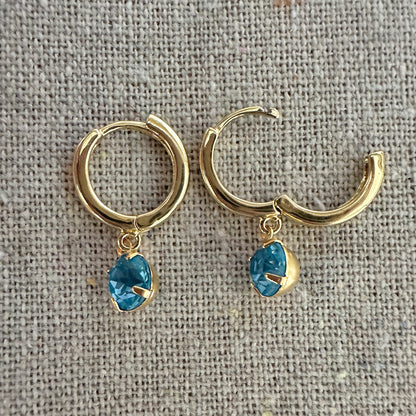 Diamante Huggie Hoops • 6mm