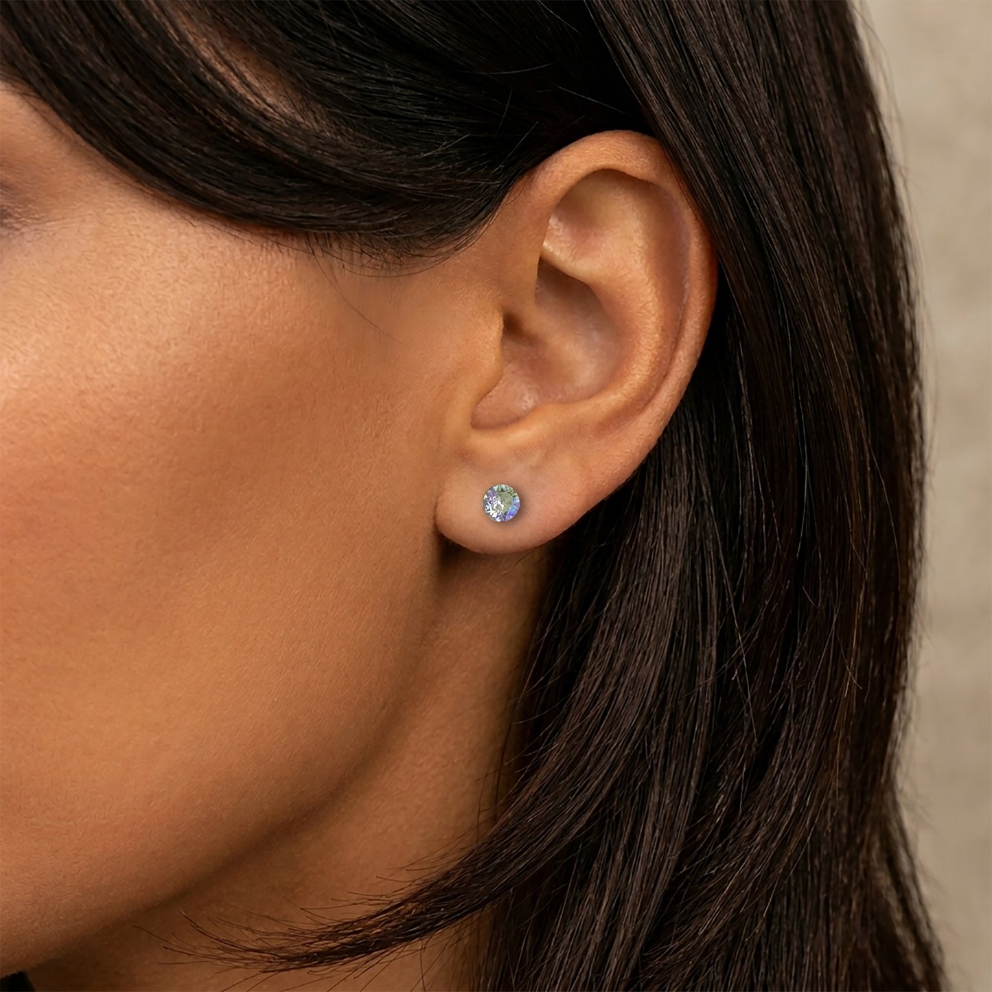 Diamante Invisible Earrings • 4mm