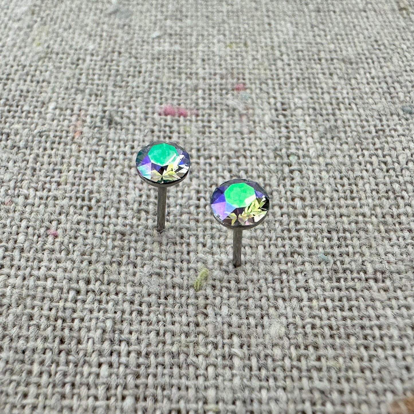 Diamante Invisible Earrings • 4mm