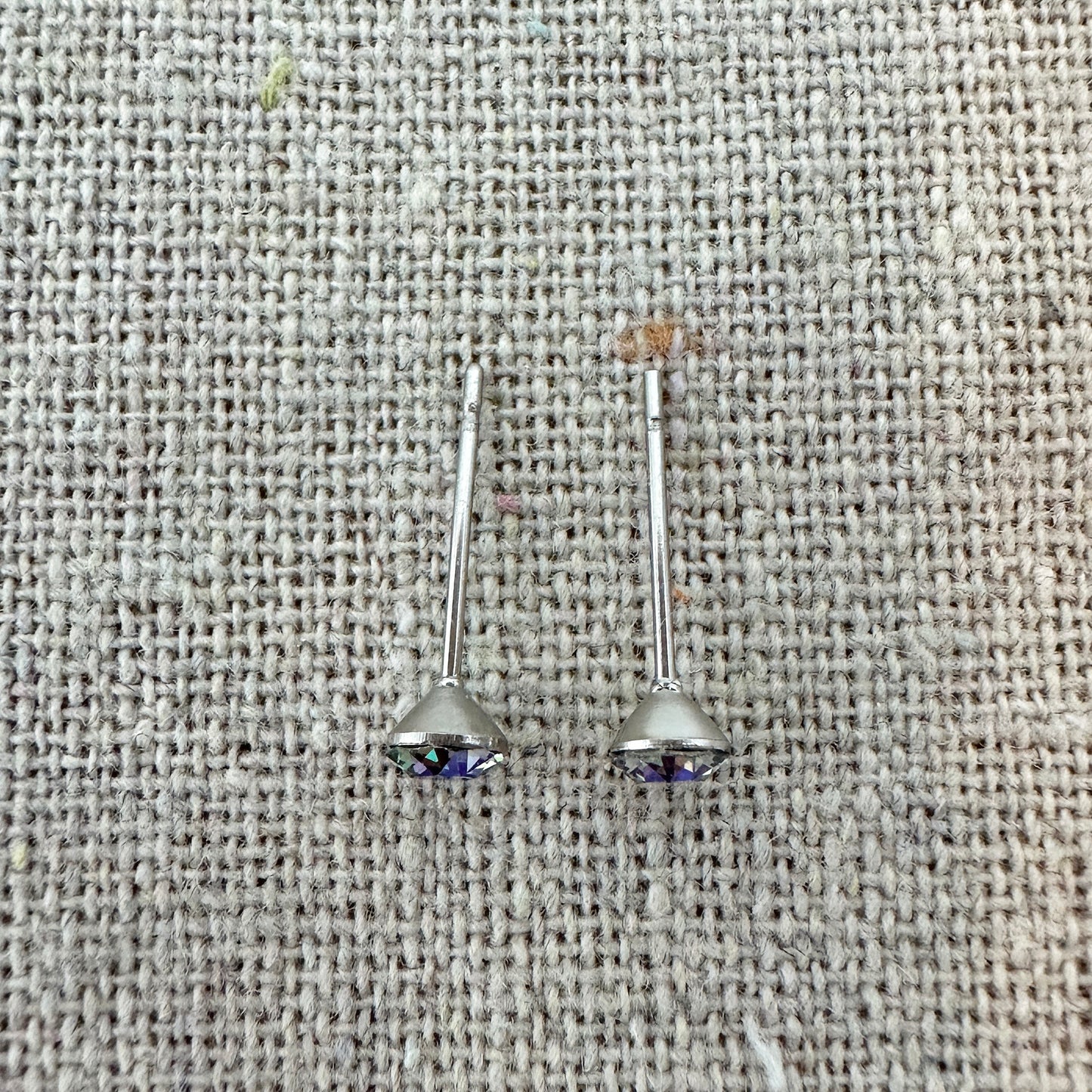 Diamante Invisible Earrings • 4mm