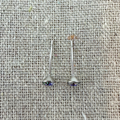 Diamante Invisible Earrings • 4mm