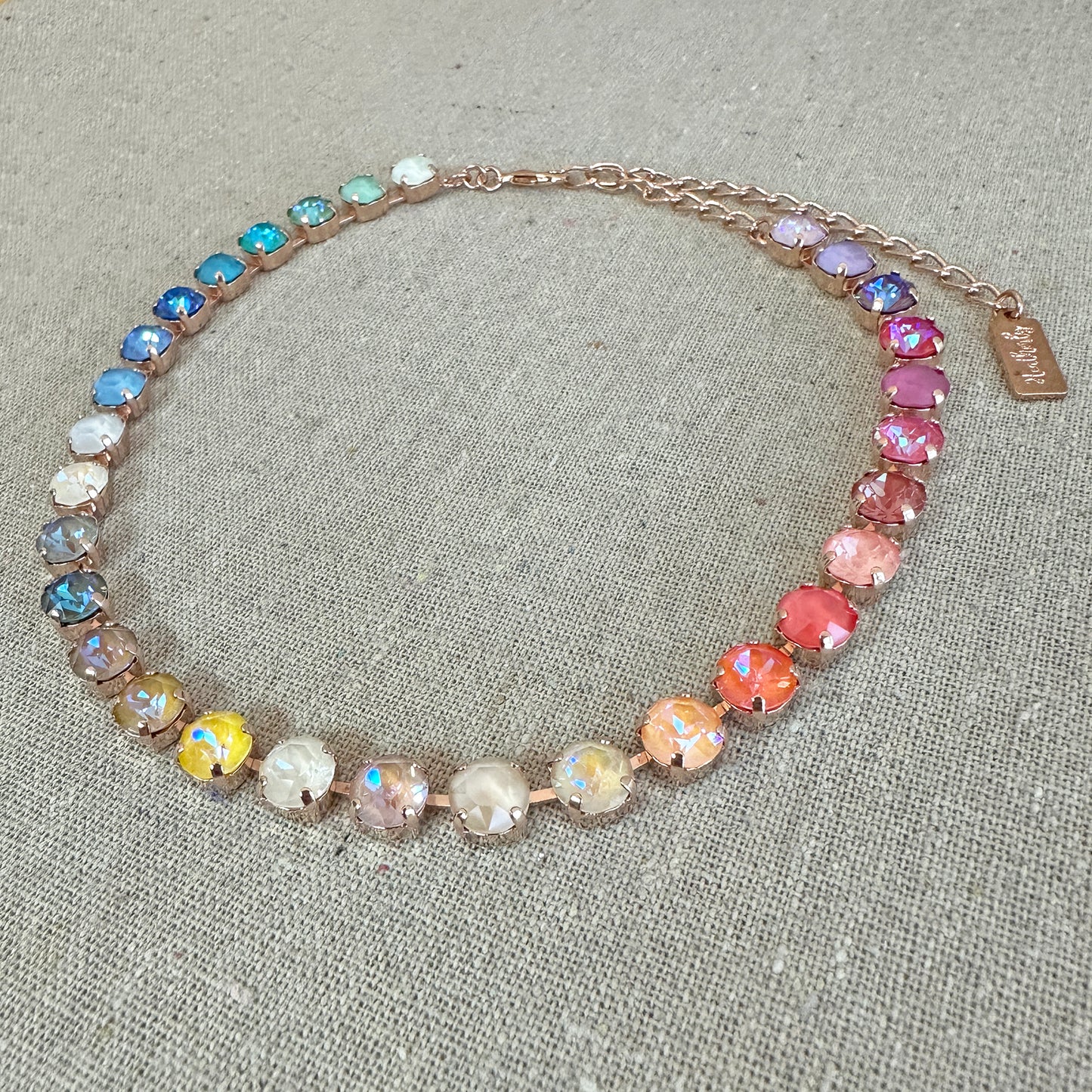 Products Diamante Collar Necklace • 8mm • Rainbow Ombre