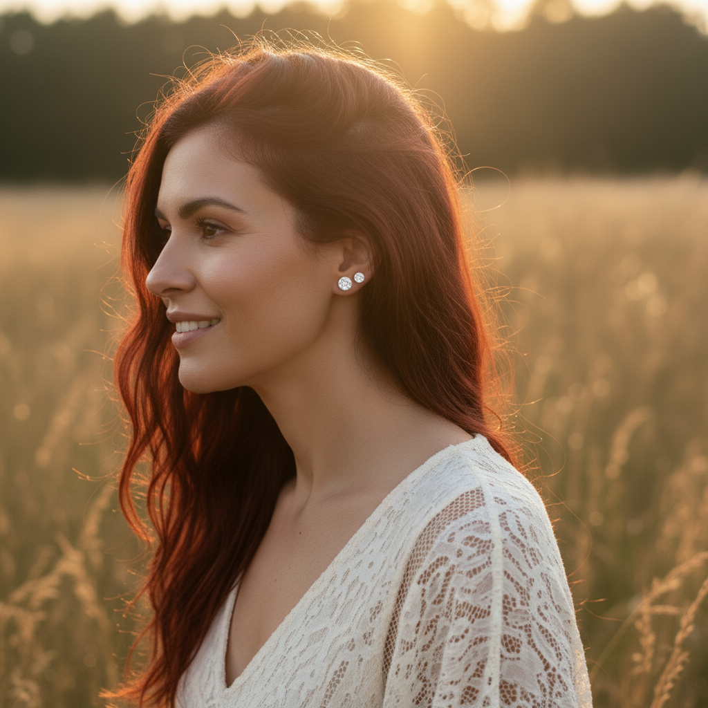 Diamante Invisible Earrings Set • 6+8mm