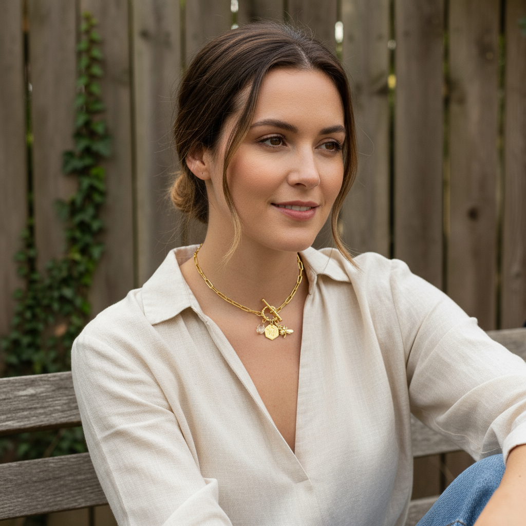 Honeykiss Bee Charm Necklace