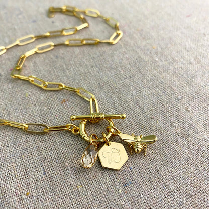 Honeykiss Bee Charm Necklace