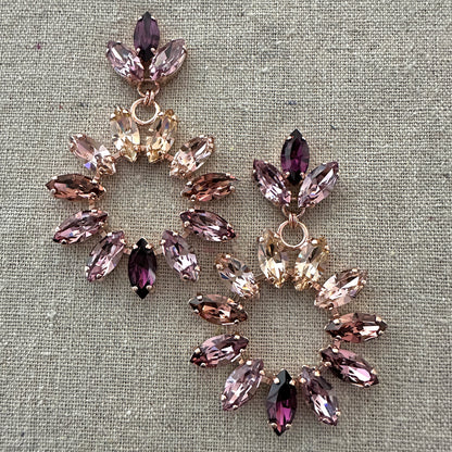 Marquise Wreath Statement Post Earrings • Amethyst Essence