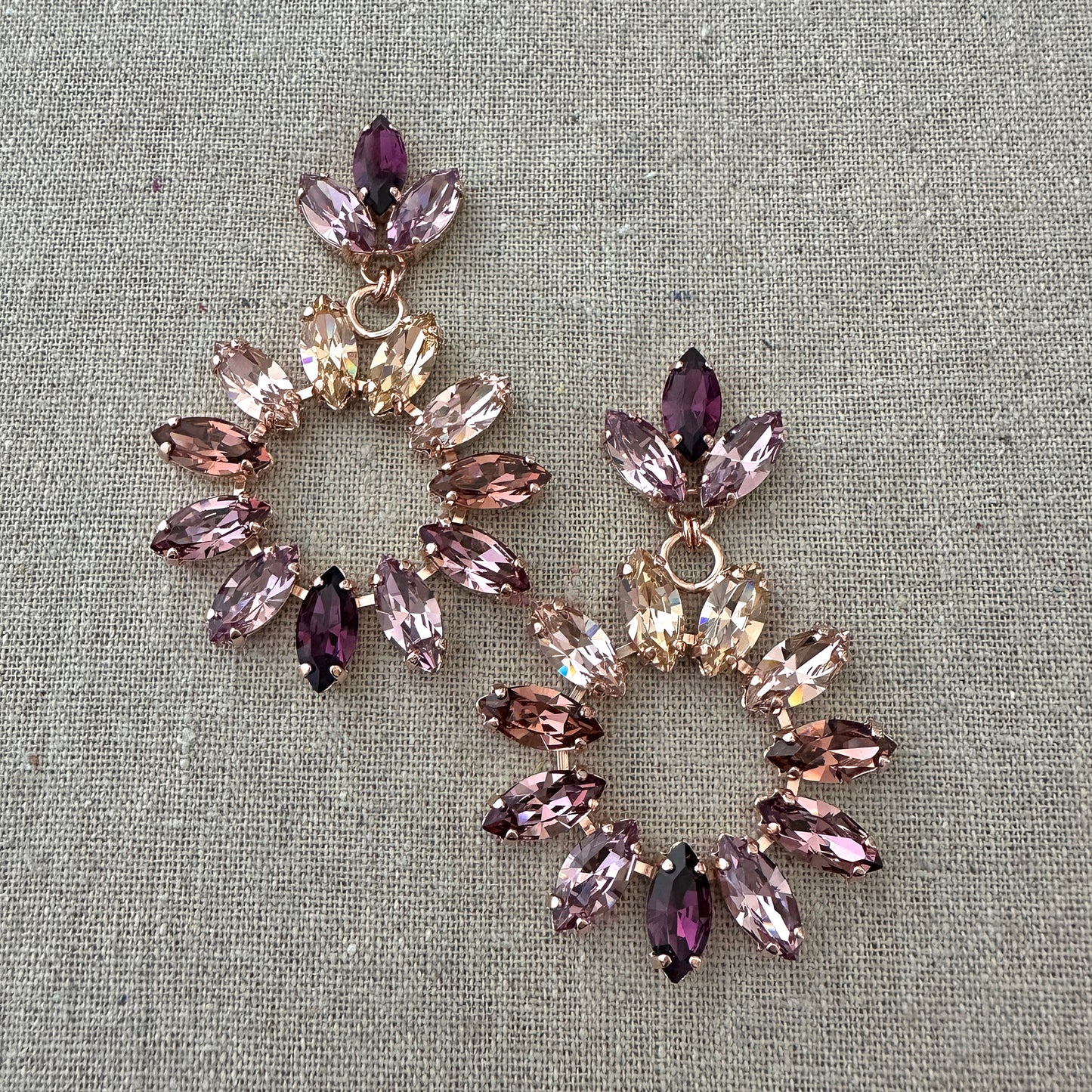 Marquise Wreath Statement Post Earrings • Amethyst Essence