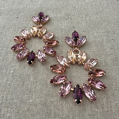 Marquise Wreath Statement Post Earrings • Amethyst Essence