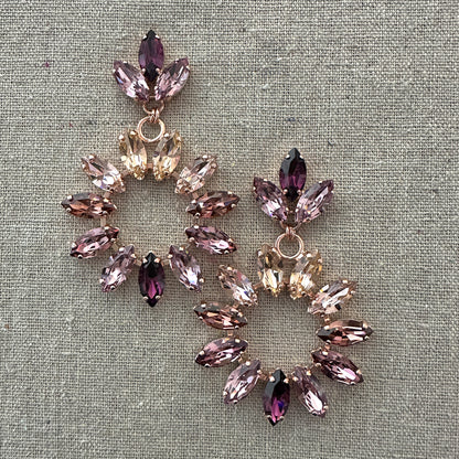 Marquise Wreath Statement Post Earrings • Amethyst Essence