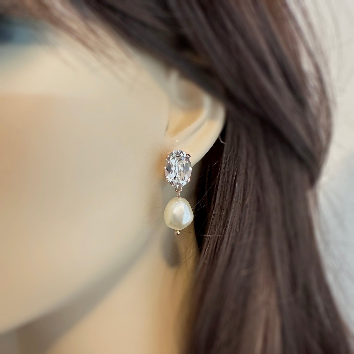 Oval Baroque Pearl Earrings